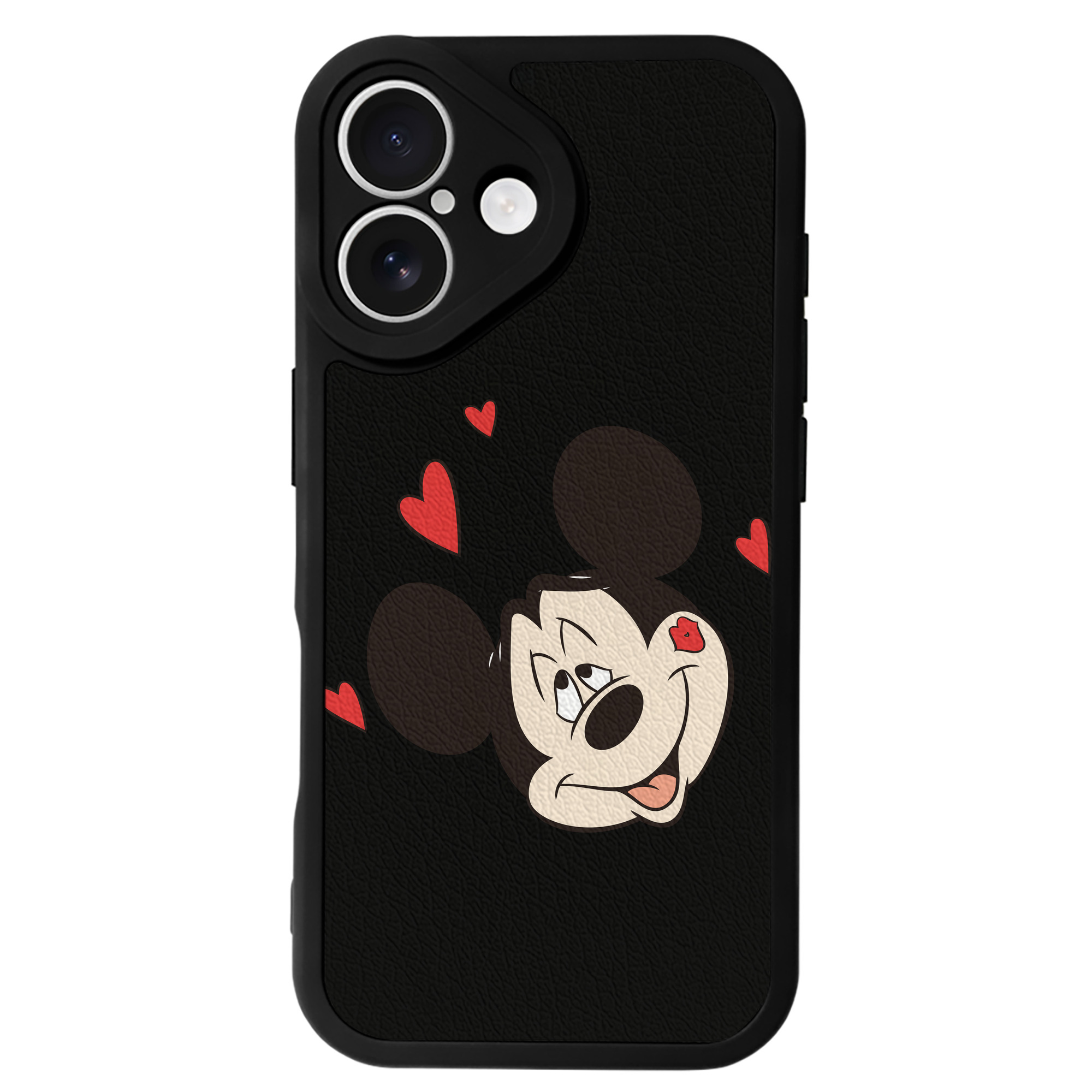 （画像用） ミッキーマウス Mickey Mouse 【iPhone 16シリーズ対応】シリコンスマホケース（レザー調） 材質：シリコン